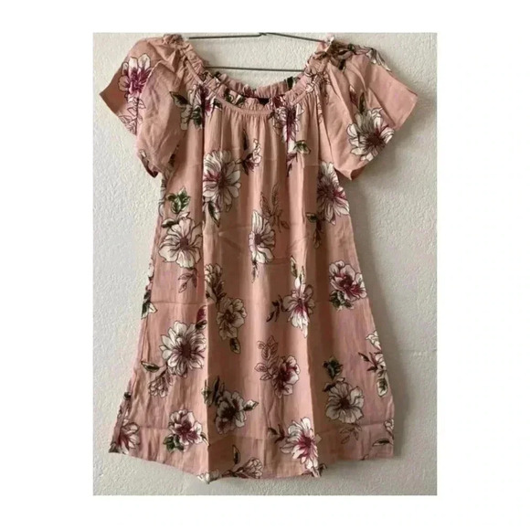 💥🆕Love Kuza Blush Floral Off-Shoulder Dress S🆕 - Picture 4 of 5